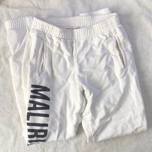 Brandy Melville white Malibu sweatpant joggers